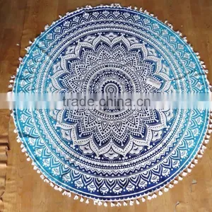 New OMBRE Mandala Round Roundie Towel Throw Tapestry Beach Yoga Mat Bohemian Hippie Beach Towel thumbnail-6