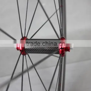 700C Carbon Wheels Clincher Road Carbon Rims 21mm Width Bicycle Wheelset With Titanium Quick Release 38C thumbnail-5