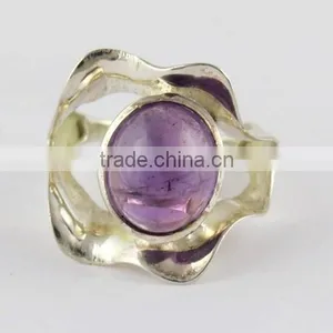 Fantastic Purple Amethyst Ring, Gemstone Silver Jewellery, Online Silver Jewellery thumbnail-2
