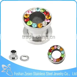 Wholesale Stainless Steel Star Zircon Threaded Screw Body Piercing Jewelry thumbnail-4