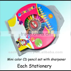 3.5 Inch Jambo Color Pencil In CD Pencil Case Pack With Pencil Sharpener thumbnail-1