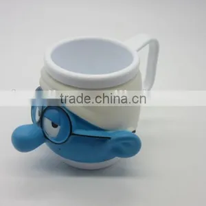 Hot Sell Cute Plastic The Smurfs Cartoon Figure Mug thumbnail-1