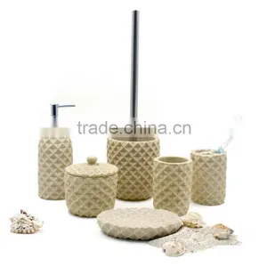 Pineapple Line Polyresin Sandstone Bathroom Accessories Set for Hotel and Home thumbnail-1
