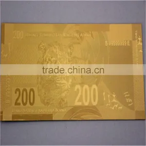 Gold Plated South African 200 Rand Banknotes thumbnail-1