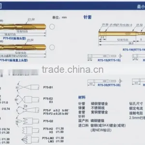 P75-F1/Q1/B1/Q2 0.68mm Thimble 4 Type Spring Loaded Contact Probe Testing Pins thumbnail-1