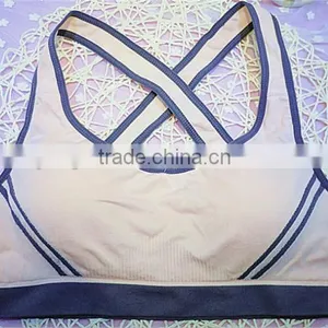 Cotton Spandex Tight Sexy Bra Custom Sports Top Women thumbnail-3