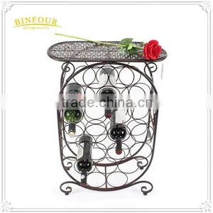 Antique Style Black Metal Wine Rack Wine Shelf Home Furniture thumbnail-4