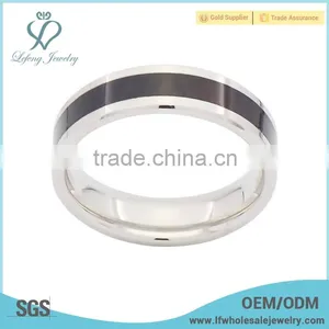 6mm Good Quality Titanium Wedding Bands With Wood Inlay thumbnail-1