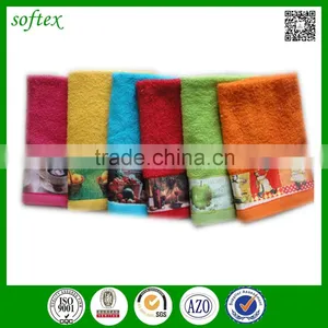 China Factory Cotton Terry 43x43cm 68g Bright Tea Towels With Dobby Print thumbnail-1