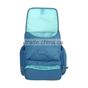 Toxin Free Polyester Backpack Diaper Bag Padded Baby Travel Bag Blue thumbnail-4