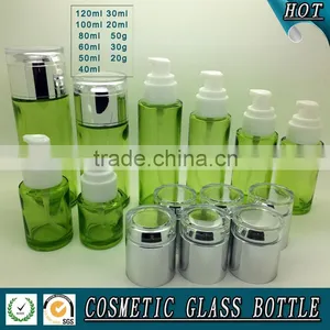 Hot Saling Green Red Colored Cosmetic Glass Bottle and Cosmetic Glass Jar Quality Choice thumbnail-2