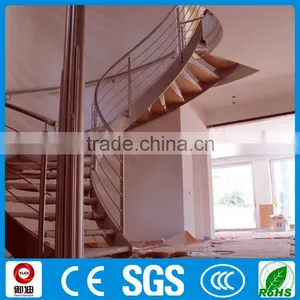 Wood Tread Metal Arc Stair for House Project Used in Indoor thumbnail-2