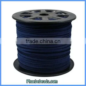 High Quality 2.7mm Navy Blue Faux Flat Suede Cords Wholesale SC-1075 thumbnail-1
