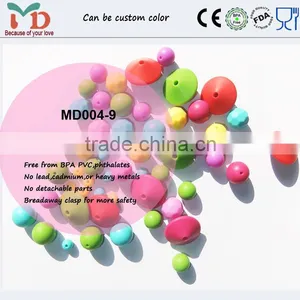 Mixed Food Grade Silicone Bead For Mom Nursing Necklace Jewelry Making Wholesale Chew Baby Teething Beads thumbnail-1