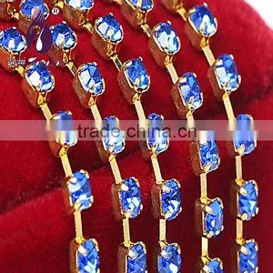 Ss10 2.7-2.8mm Silver Single Row Rhinestone Cup Chain for Bags,Shoes,Garment Decoration thumbnail-1