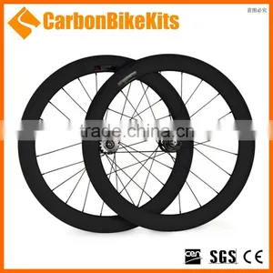 Super Stiffness CarbonBikeKits TW60C Track Carbon Wheel Light,60mm Clincer Carbon Track Wheelset thumbnail-1