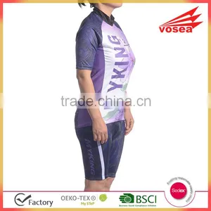 Sexy Short Sleeve Sublimation Print Cycling Jersey For Women thumbnail-3