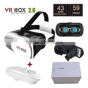 Google Cardboard HeadMount VR BOX 2.0 Version VR 3D Glasses for 3.5"-6.0" Smart Phone + Bluetooth Remote Controller With Package thumbnail-1