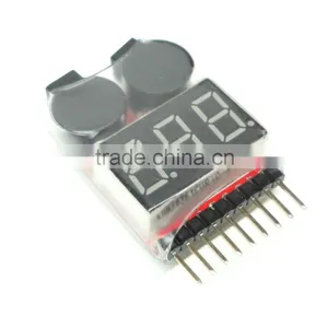 Lipo Battery Voltage Tester Volt Meter Monitor 1-8S w Low Voltage Alarm thumbnail-1