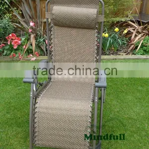 Brown Zero Gravity Garden Lounge Chairs Reclining Garden Chairs With Headrest thumbnail-6