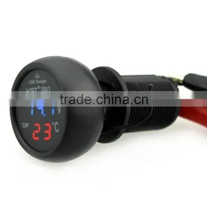 New Car Charger Dual USB DC 12V 2.1A Universal Adapter With Voltage/temperature/Current Meter Tester Digital LED Display thumbnail-1