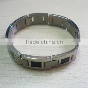 Black Titanium Bracelet, Mens Titanium Bangle,stainless Steel Bracelet, thumbnail-1