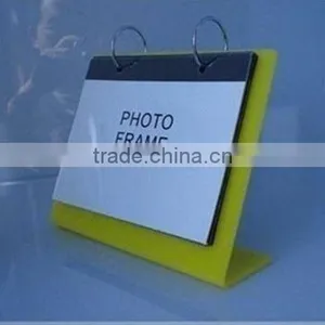 High Quality Clear Acrylic L Shape Calendar Dislay Holder With Photo Frame Wholesale thumbnail-3