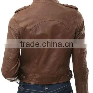 Women Leather Jackets & Biker Style With Same Tone Liquid Waxed thumbnail-2