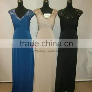 Spandex Cotton Anti-wrinkle High Collar Formal Dress Kaftans Evening Dress thumbnail-4