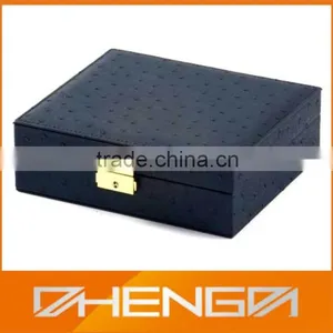 Best Sell Factory Custom Made Black Jewelry Box Leather Cufflink Boxes (ZDS-F260) thumbnail-1
