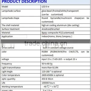 Long Life 85-265 Input Voltage E27 White Temperature Color Change LED Light Bulbs thumbnail-5
