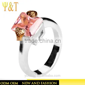 Jingli Jewelry Square Design Diamond Ring, Square Shape Zirconia Silver Ring (YJ-806) thumbnail-1