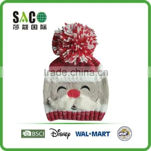 Cute Father Christmas Penguin Snowman Pattern With Big Pom Pom Woolly Hat thumbnail-1