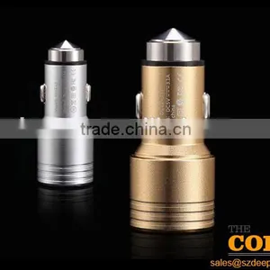 I2 Two USB Port Car Charger,2 Port Car Charger,cheap Car Usb Charger,metal Car Charger, Stainless Steel Auto Charger thumbnail-3