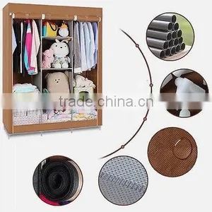 Portable Clothes Rack Wardrobes Bedroom,Wardrobe Closet Storage Organizer Garment Rack With Shelves thumbnail-6
