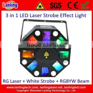 MixLEDLaser 8*3W White LED Strobe + 5*3W RGBWY LED Effect + 150mW RG 8Gobo Laser Light | 3 in 1 Led Lights Laser thumbnail-1