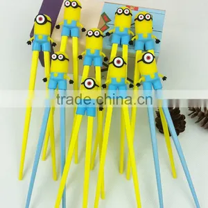 2016 News Cute Plastic Chopsticks With Silicone Guide/Functional Reusable Training Chopsticks thumbnail-1