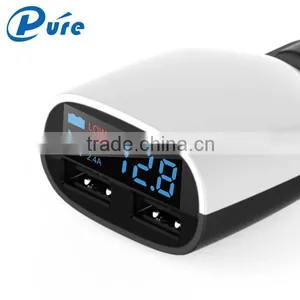 Wholesale Fashional 3.4A/4.8A 2 Port USB Rapid Charge LED Car Charger Display Out Input Voltage and Car's Battery Travel Charger thumbnail-3