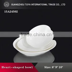 China Restaurant Supply Wedding Individualizing White Heart Shape Soup Plate, Deep Dish, Deep Bowl thumbnail-2