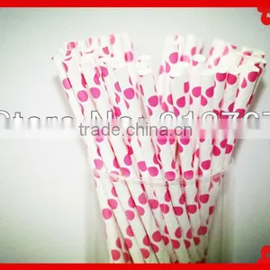 Hot Sale Pink and Silver Paper Straws Party Straws for Wedding Party thumbnail-1
