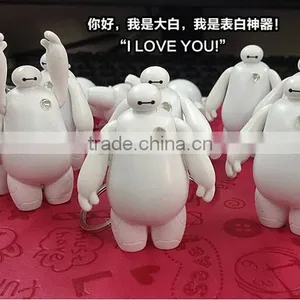 Wholesale Big Hero 6 Cute Baymax Kids Gift Pendant Keychain Ring Hot Sale 3d Rubber Big Hero Baymax Keyrings thumbnail-4