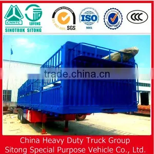 China Supplier 3 Axle 40ton Stake Fence Semi Truck Trailer for Animal Transport for Sale thumbnail-3