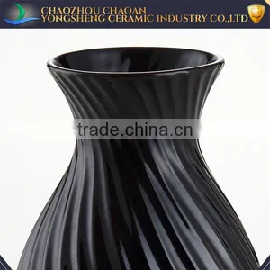 Black Ceramic Art Vase Table Vase Home Decoration 8'' thumbnail-2