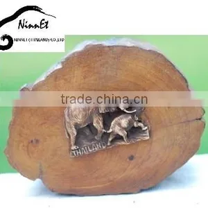 Wood Carved Elephant From Thailand thumbnail-1