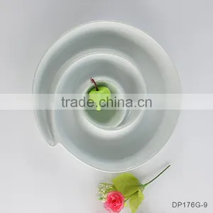 Hospitality Hotel Supply Candy Plate Round Porcelain Compartments Tray thumbnail-1