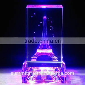 2016 3d Crystal Eiffel Tower With Light Base thumbnail-1