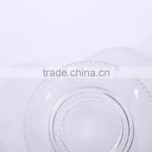 Set 7 Clear Round Flat Glass Decorative Dish Plate thumbnail-2