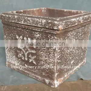 Antique Finish Terracotta Ceramic Planters - Washed Terracotta Pot thumbnail-1