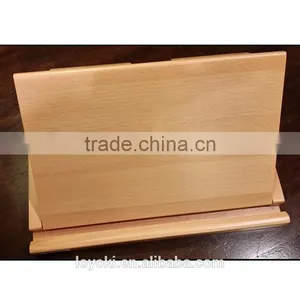 Solid Beech Wood Tablet Holder Folding Book Display Stand Adjustable Wooden Cookbook Reading Book Stand thumbnail-4