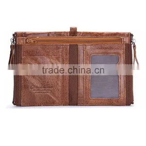 Manufacture Custom Logo Leather Brown Men Formal Wallet and Coin Pocket thumbnail-4